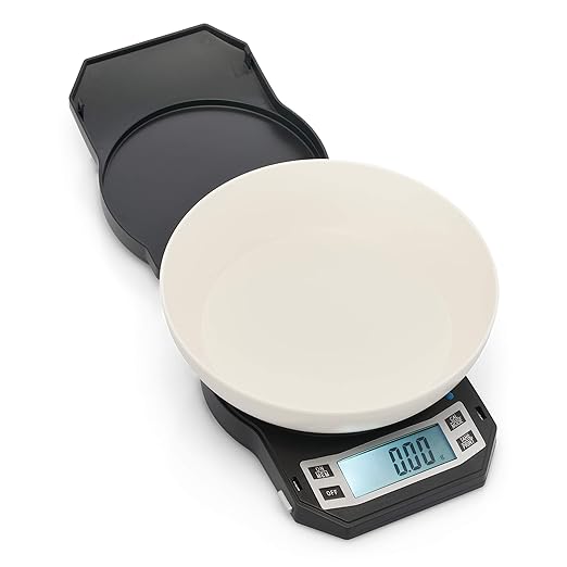 American Weigh Scales Precision Digital Kitchen Weight Scale, Food Measuring Scale, Backlit LCD Screen 500g x 0.01g (Black), LB-501