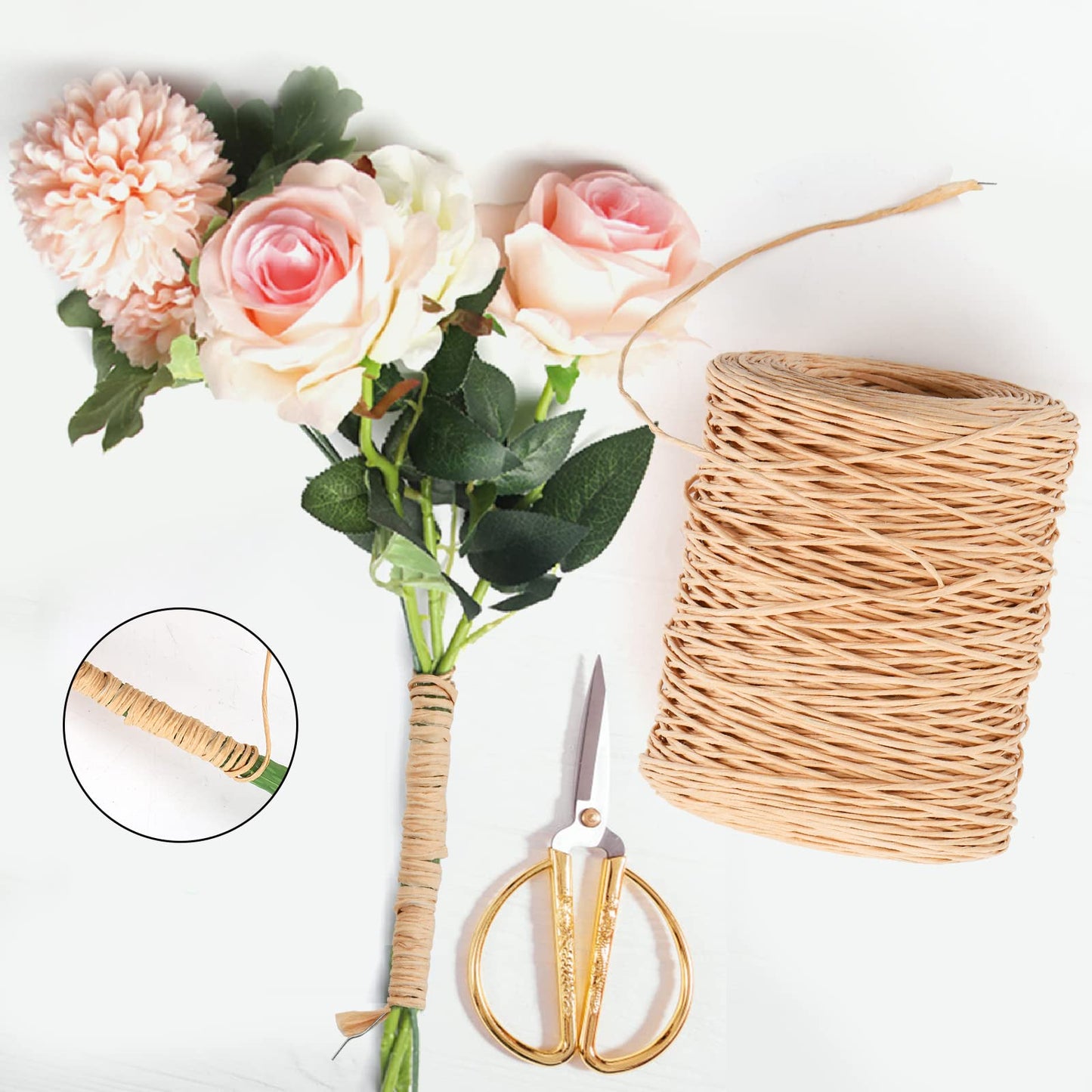 ZEAYEA 3 Rolls Floral Wire, 1968 Feet Bind Wire Twine, Florist Wires for Flower Bouquet, Craft Wires for Wreath Making Craft Floral Flower Arrangements Garland