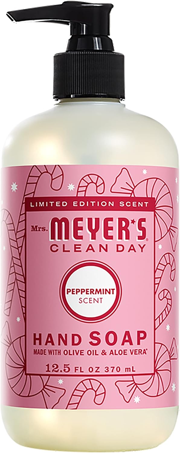 Mrs. MEYER'S Kitchen Set, Dish Soap, Hand Soap, and Multi-Surface Cleaner, 3 CT (Peppermint)