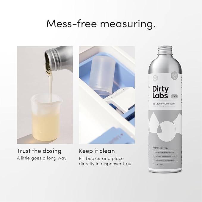 Dirty Labs | Bio-Liquid Laundry Detergent Refill Kit | Signature & Free & Clear | 2x 80 Loads | Hyper-Concentrated | High Efficiency & Standard Machine Washing | Nontoxic, Biodegradable