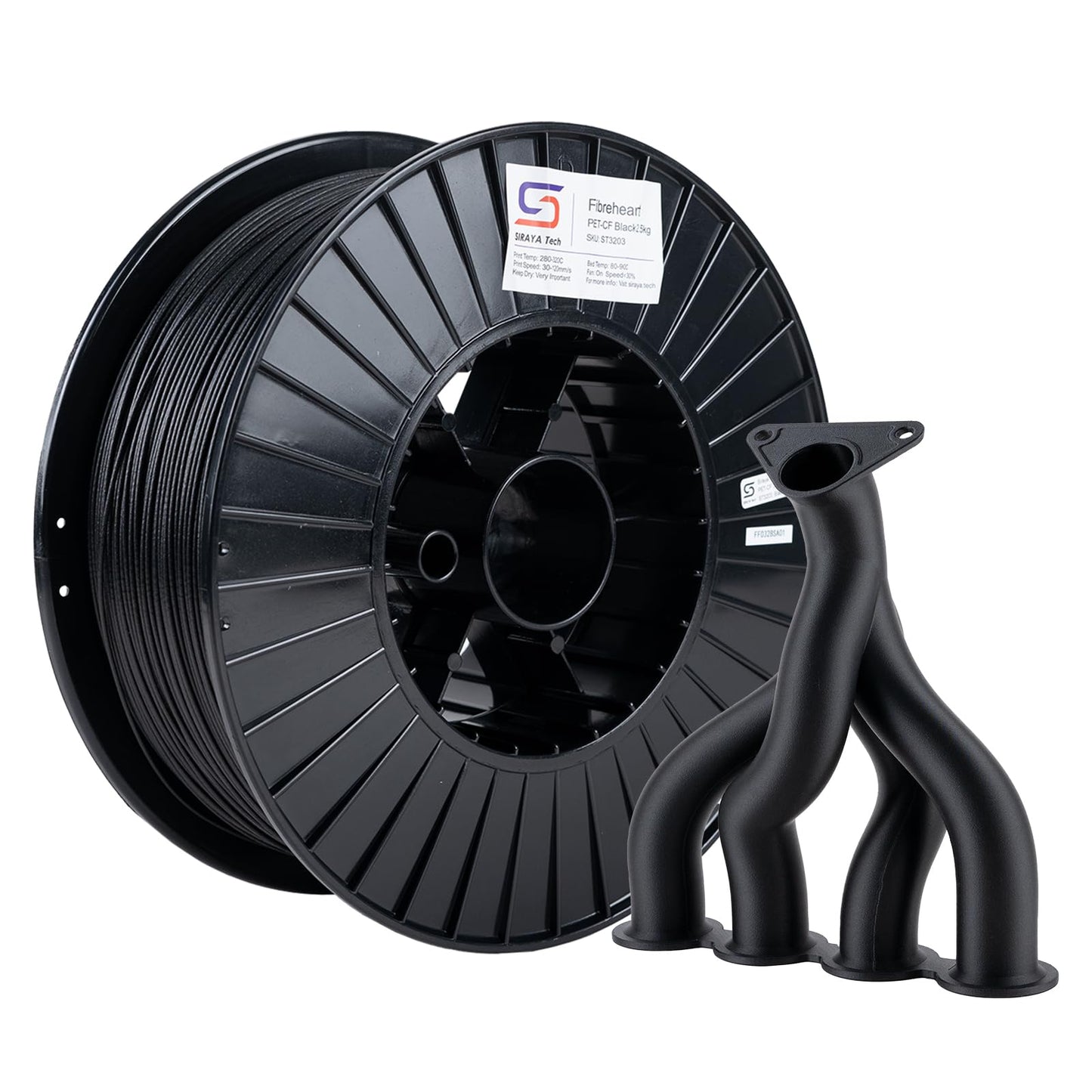 Siraya Tech Fibreheart PET-CF 3D Filament - Carbon Fiber Reinforced, Large 2.5kg Spool for Industrial & Print Farms, High Streng