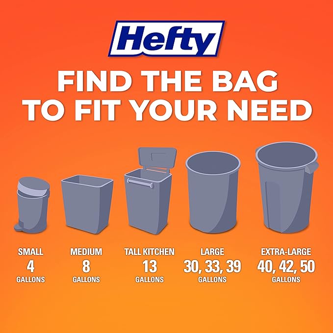 Hefty Small Trash Bags, Fabuloso Scent, 4 Gallon, 34 Count