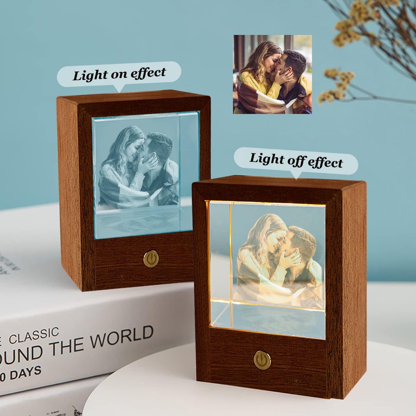 3D Crystal Photo, Engraving Personalized Gift with Your Own Photo, Unique Child & Marriage Gift, Memorial Present