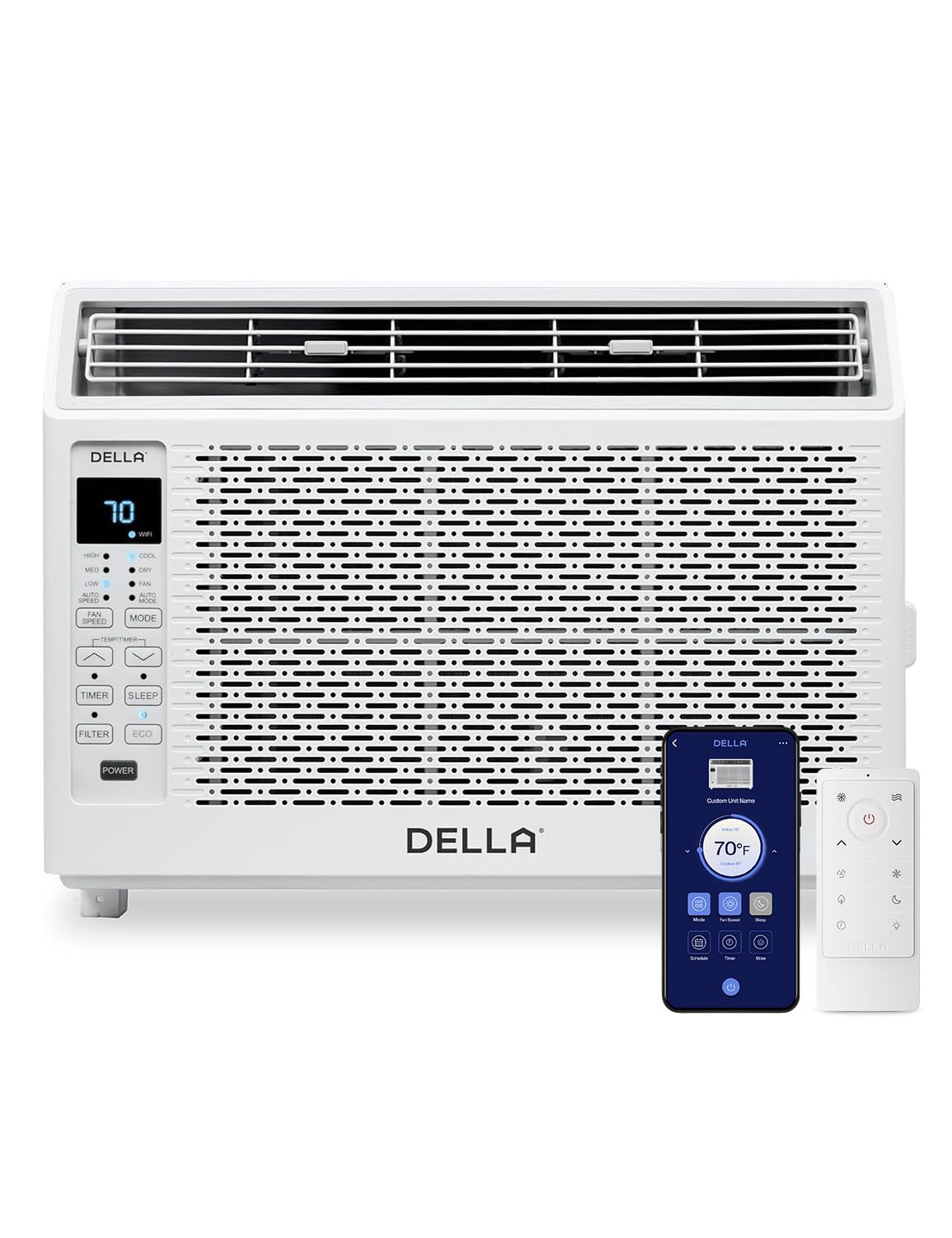 DELLA 5000 BTU Smart Window Air Conditioner Compatible with Alexa, Cools Up to 150 Sq. Ft, Small Room AC Unit with GEO Location,