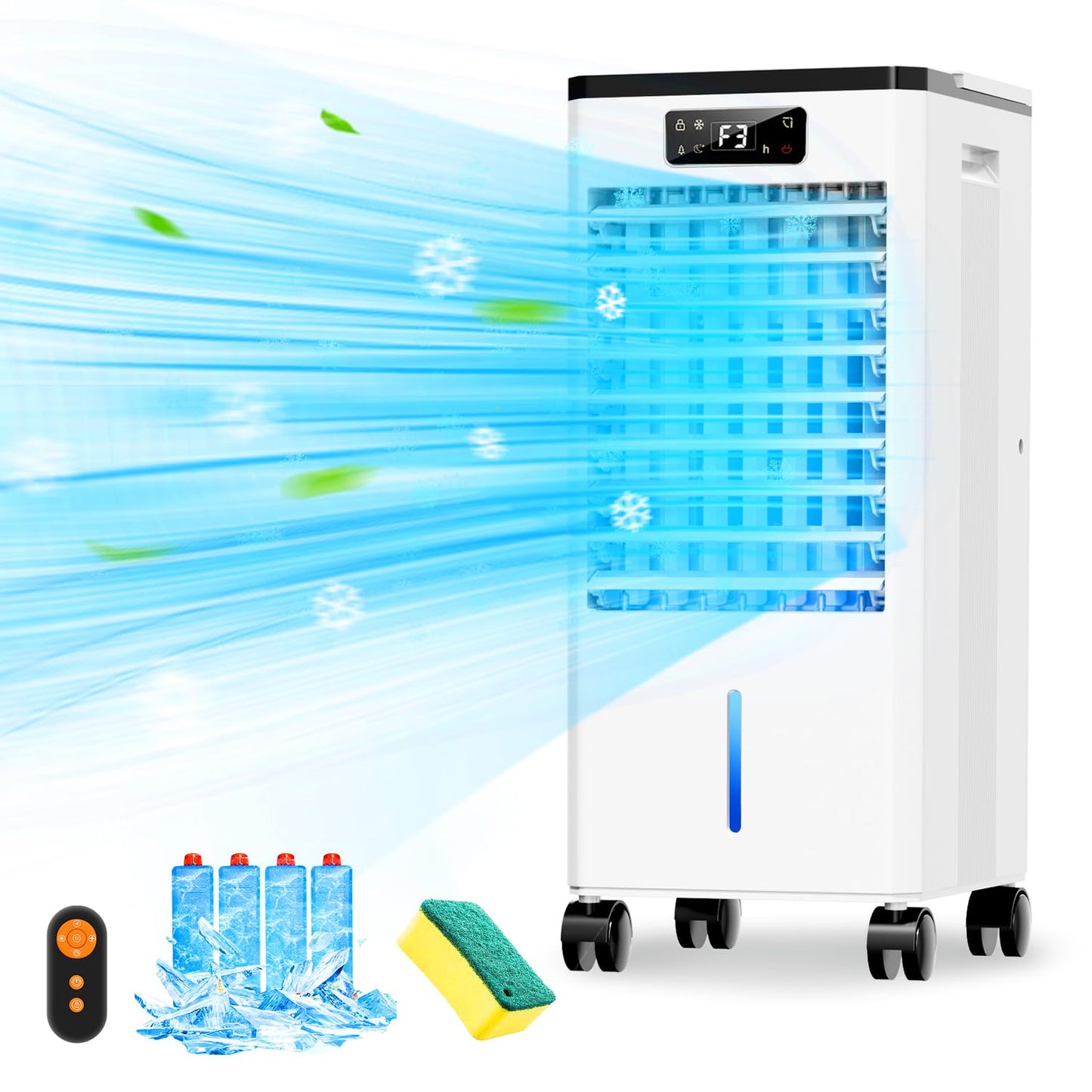 Portable Air Conditioners, 3-IN-1 Evaporative Swamp Cooler, Windowless Air Conditioner, 4 Modes & 3 Speeds, 12H Timer, Child Loc