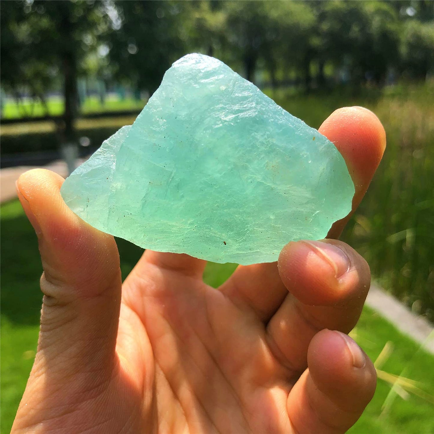Simurg Raw Green Fluorite Stone 1lb Aroma Stone Rough Crystal - Green Fluorite for Cabbing, Tumbling, Cutting, Lapidary, Polishing, Reiki Crystal Healing
