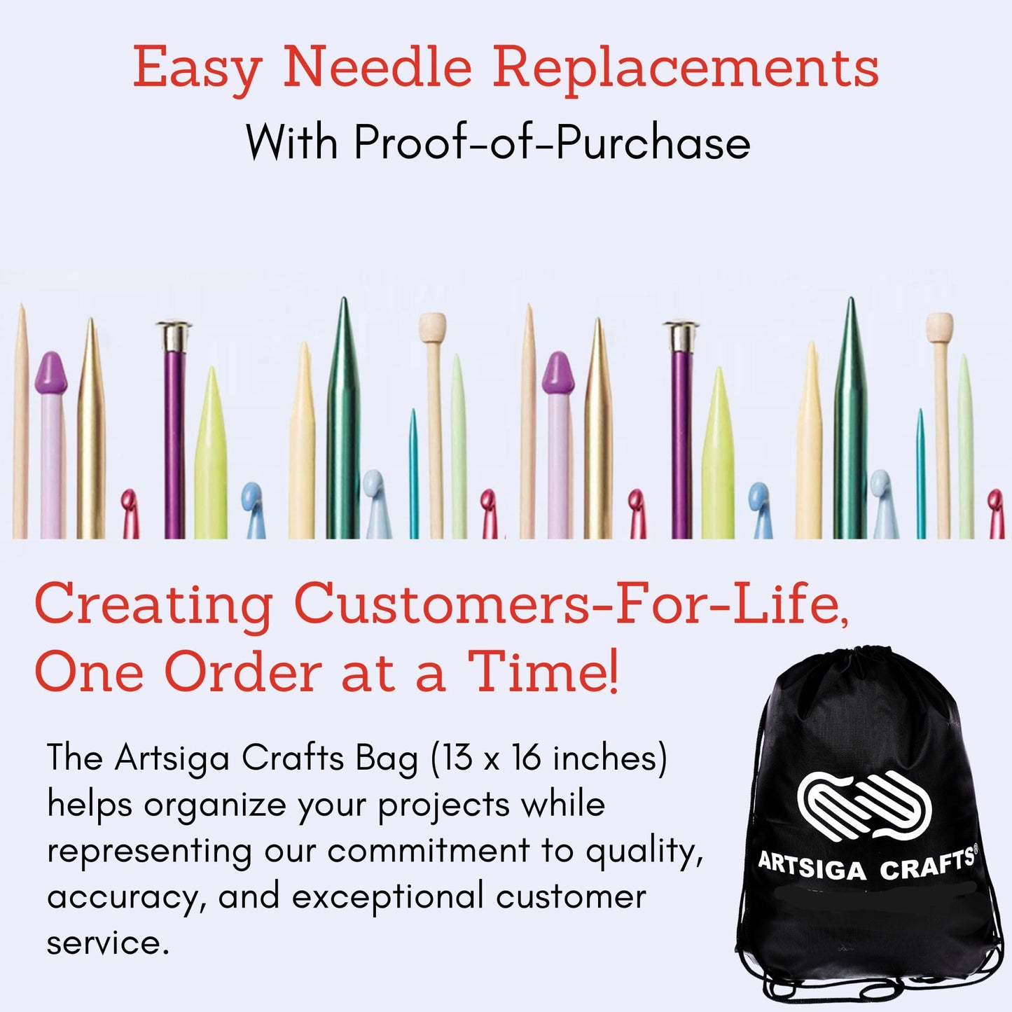 KnitPro Karbonz Deluxe Set 6 inch DPN Double Pointed Needles Size 0, 1, 1.5, 2, 2.5, 3, 4, 5, 6 with Fabric Case with Project Bag