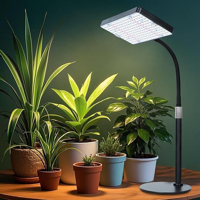 FECiDA Desk Grow Lights for Indoor Plants, Table Top Grow Light UV-IR Full Spectrum, 2000 Lumen LED Bonsai Houseplant Growing Lamp with On/Off Switch, 16"-24" Height Adjustable