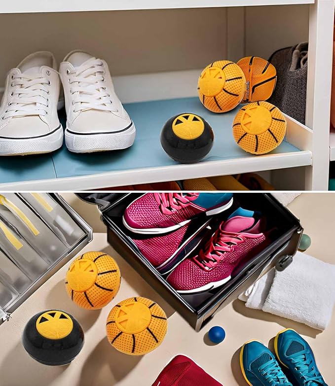 Shoe Deodorizer Odor Eliminator Ball -Sneaker Deodorizers balls Car Air Fresheners Odor Eaters for Shoes, Gym Bags, Closet and Locker 6 Pack (Cool Black Linen)