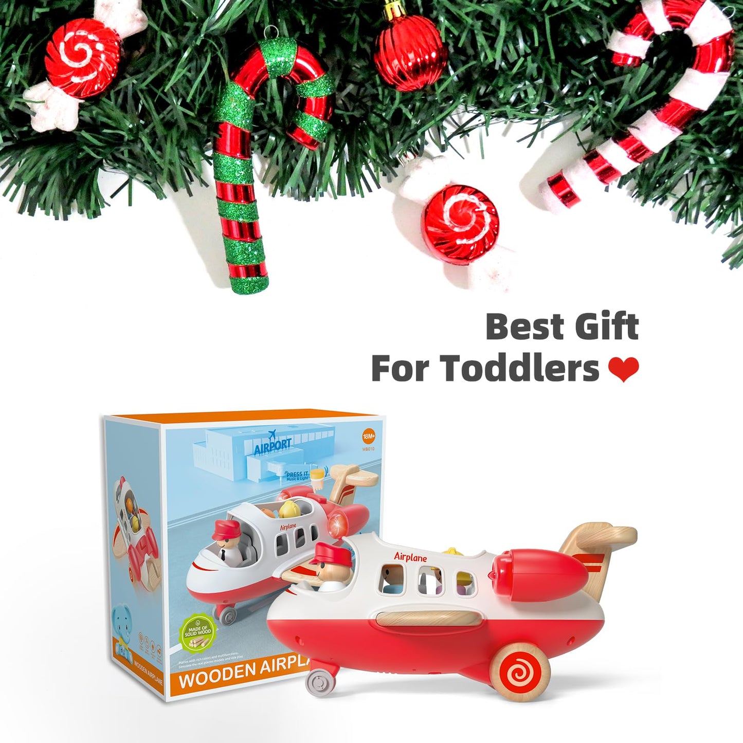 Wanborns Kids Airplane Toy with Sound and Light, Mini Airliner for 18 Months to 5 Years Old Boys Gift