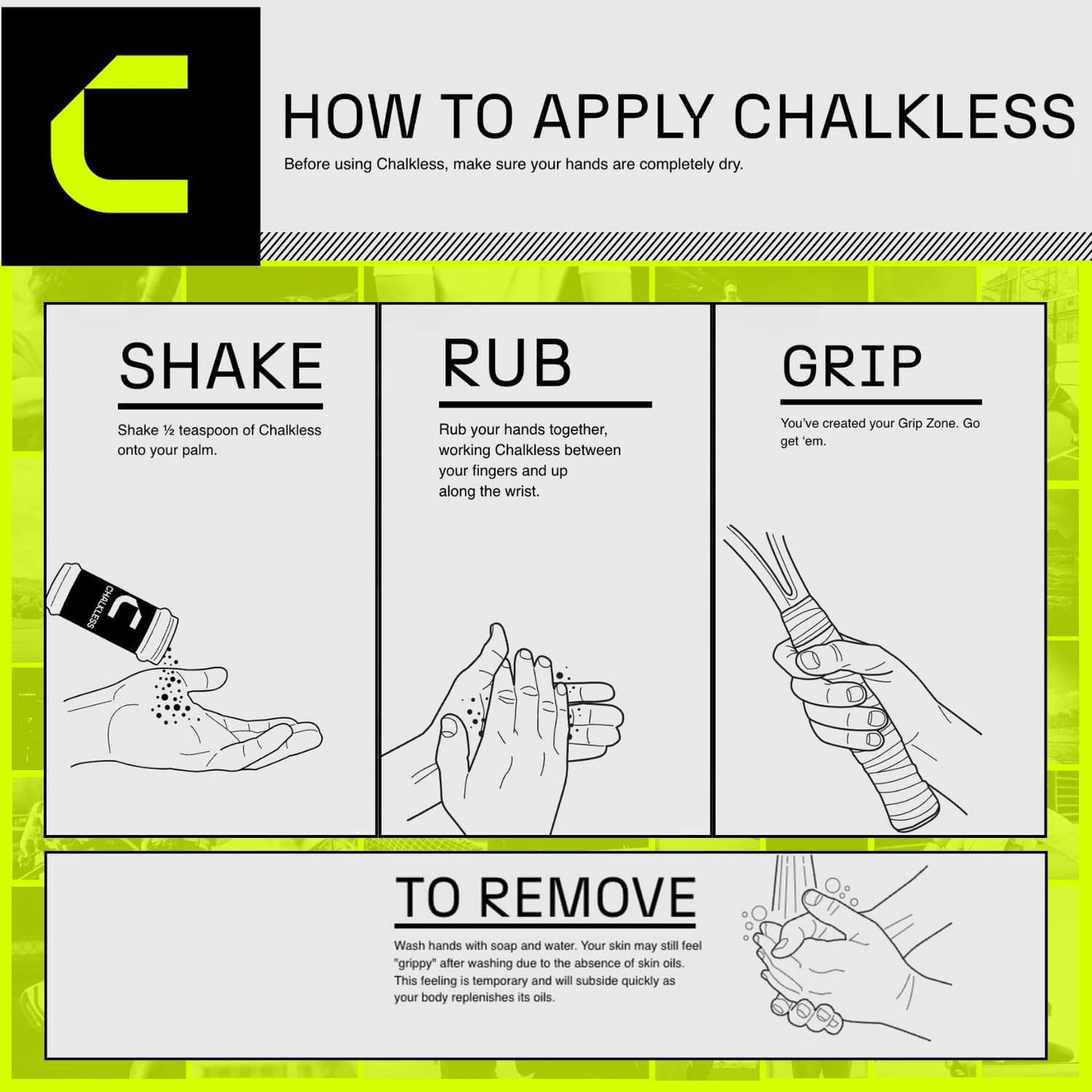 Chalkless Grip Enhancer, Less Mess Non Toxic Replacement for Liquid Chalk, Grip Solution for Weightlifting, Gaming, Tennis, Golf, Engineered to Improve Grip for Longer