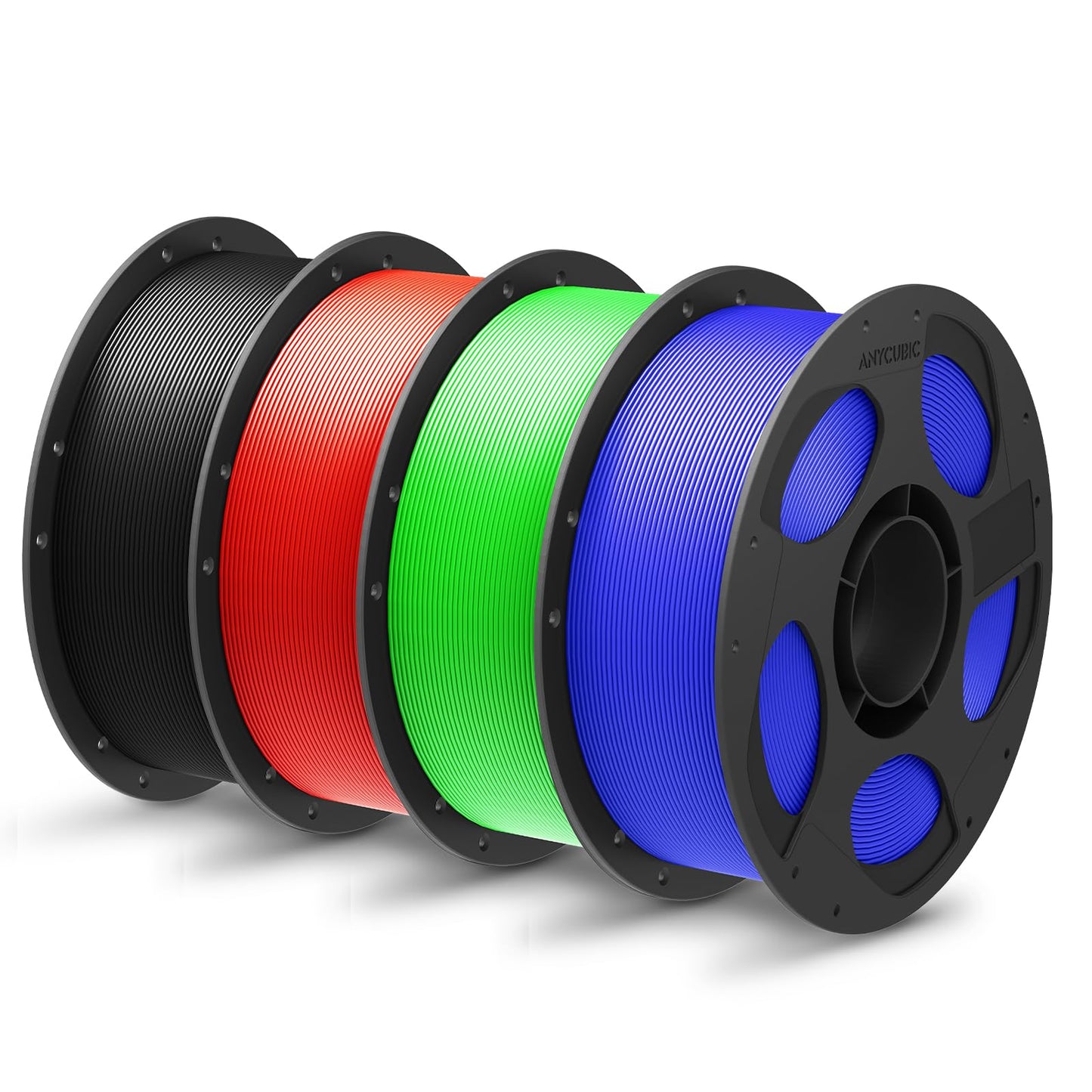 ANYCUBIC PLA Plus (PLA+), 3D Printer Filament 1.75mm Bundle, High Toughness, Dimensional Accuracy +/- 0.02mm, 4 Pack 1KG Reusabl