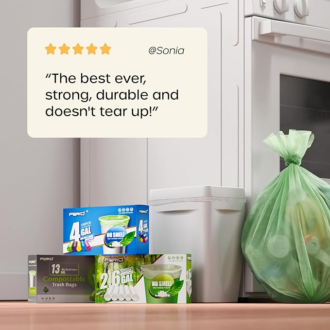 FORID Small Garbage Bags - 5 Gallon, Trash Can Liner for Home, Office, Bathroom, Bedroom, Waste Bin (5 Colors 150 Bags) - Durable & Thick Trash Bag Multi Colored