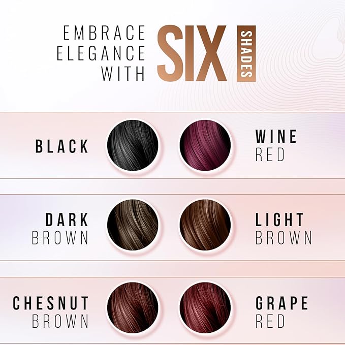 Herbishh Argan Hair Mask Shampoo - Natural Hair Dye for Gray Hair - Long-Lasting Color in Minutes - Travel Size - Ammonia-Free - 10+1 Pack (Grape Red)