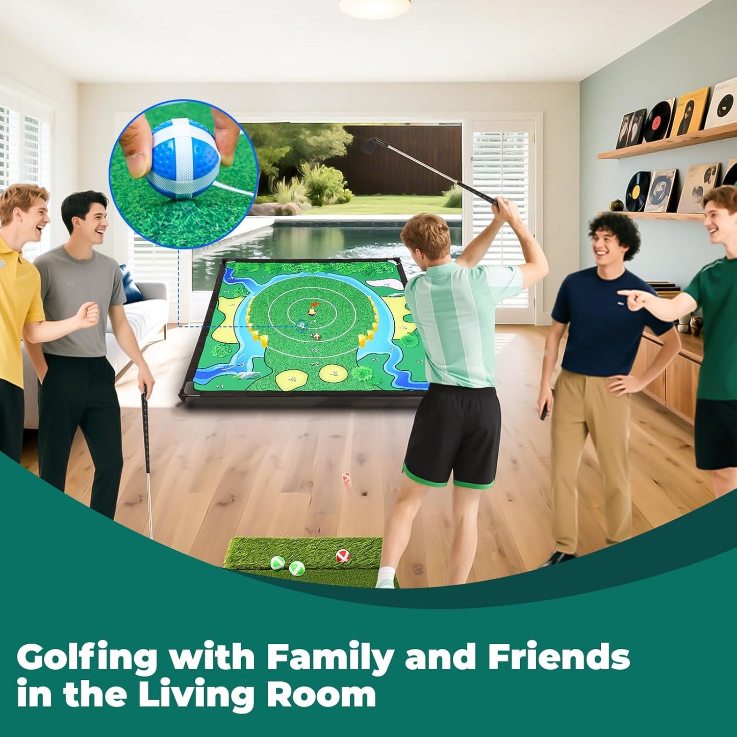 GCCSJ Golf Chipping Game Set, Golf Game, Balls x 40, (Free Adjustable Golf Club x1), The Original Portable Golf Game for Chipping Practice for Family Golfers - Indoor and Outdoor