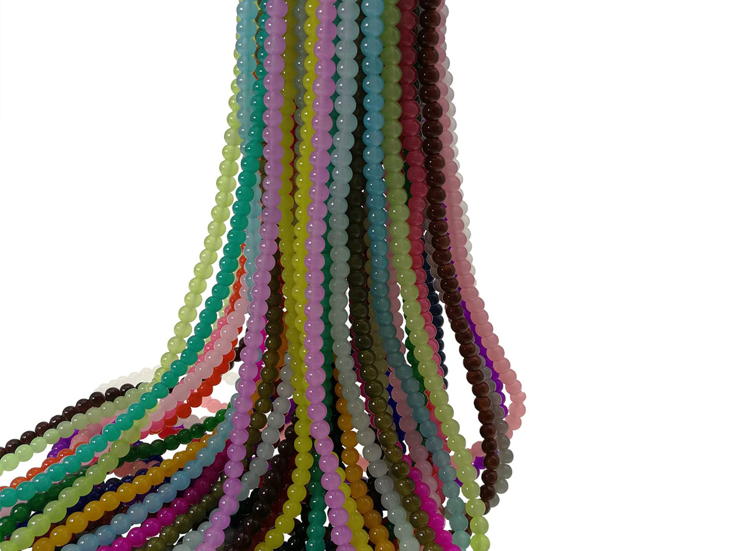 Pamir Tong 1500PCS 6mm Glass Round Beads Bulk, Imitative Jade Beads, Bracelet Loose Beads for Jewelry Making Earring, Necklaces, and DIY Crafts (6mm)