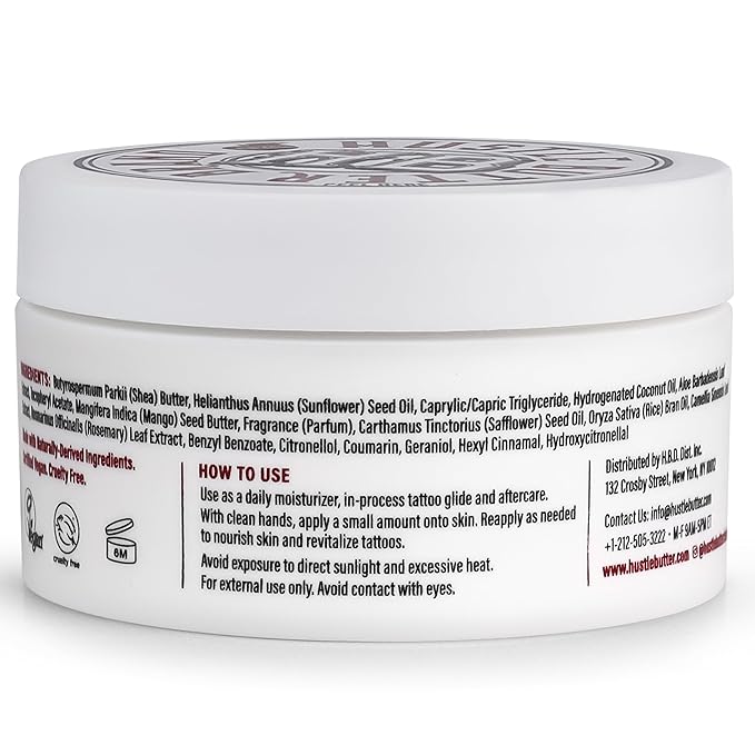 Hustle Butter Deluxe – Tattoo Butter for Before, During, and After the Tattoo Process – Soothing Lubrication – 100% Vegan Replacement for Petroleum-Based Products – 5 oz (2 Pack)