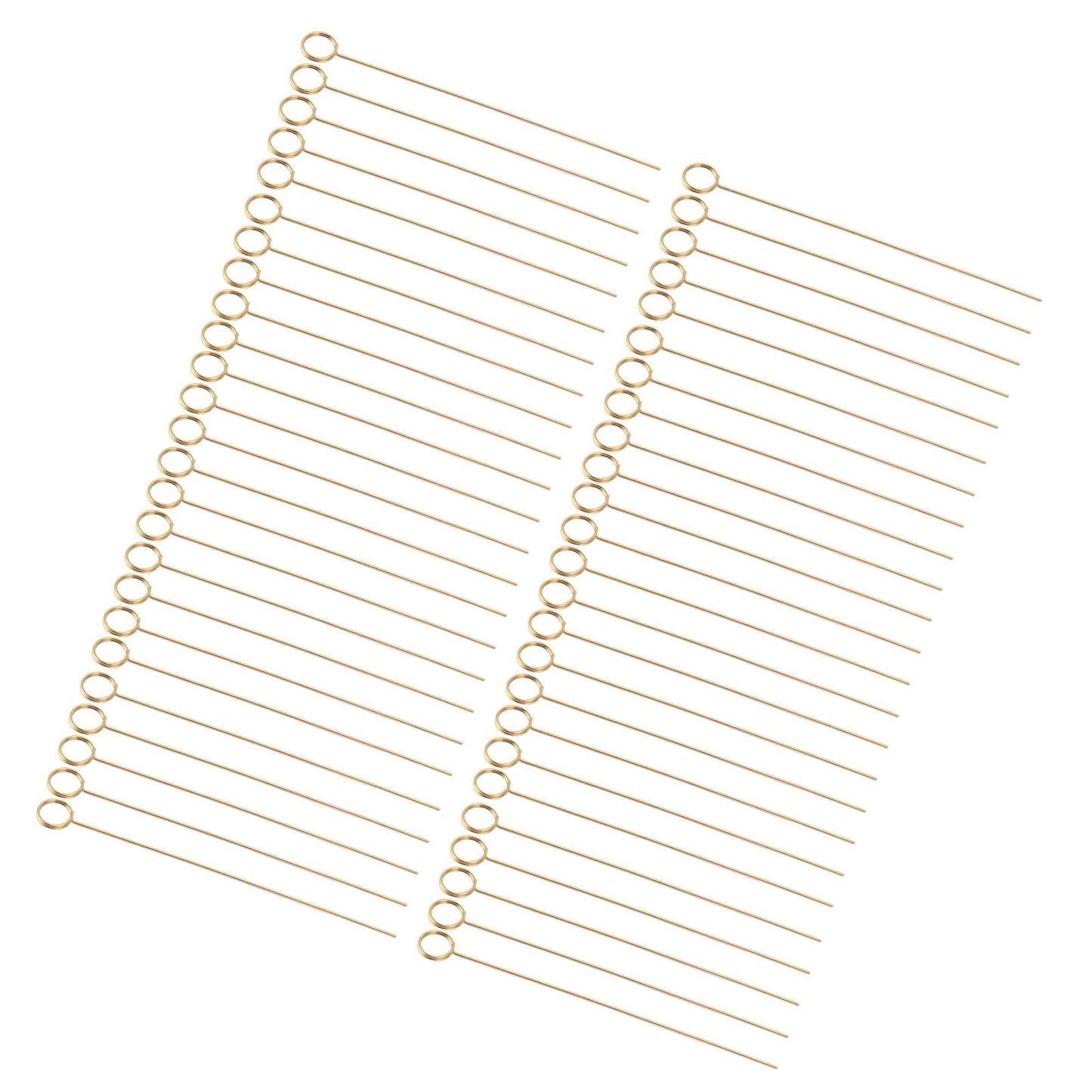 50Pcs Gold Metal Wire Card Holder, 6in Photo Memo Clips, Reusable Floral Picks Clips for Wedding Party Birthday Cake, Place Card Holder for Flower Arrangement (Round)