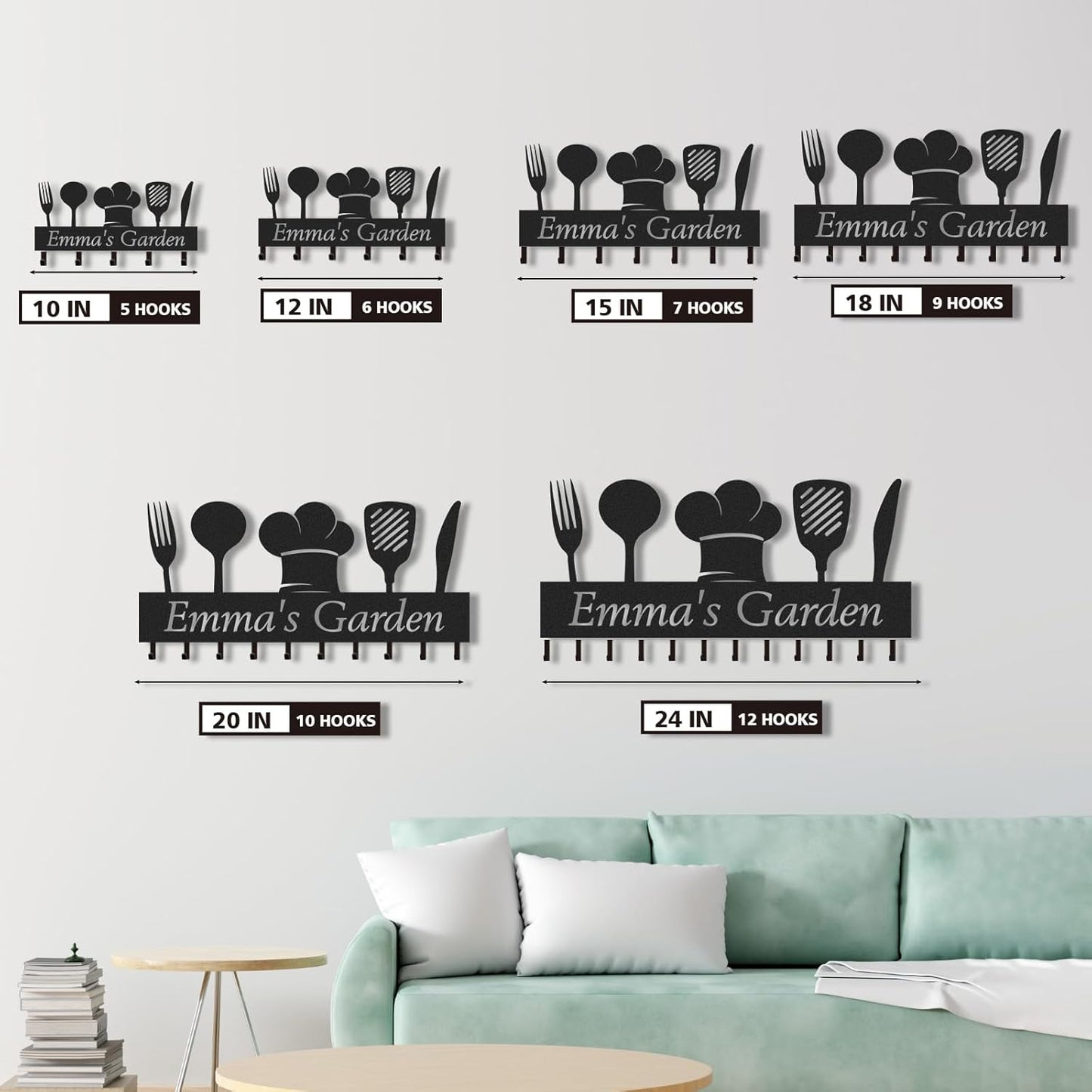 Custom Key Holder for Wall, Key Holder Wall Mount with Screws and Anchors, Kitchen Sets for Home Decorations, Personalized Key Rack Coat Hanger for Kitchen, Living Room, Entryway, Dining Room