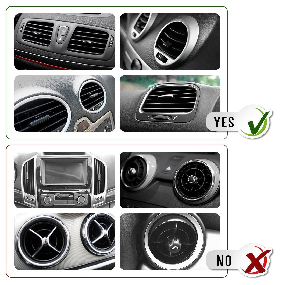 Magnetic Mount, Iflash Aluminum Universal Air Vent Magnetic Car Mount Phone Holder, 360 Degree Rotation For Multi-Angle View, Cr