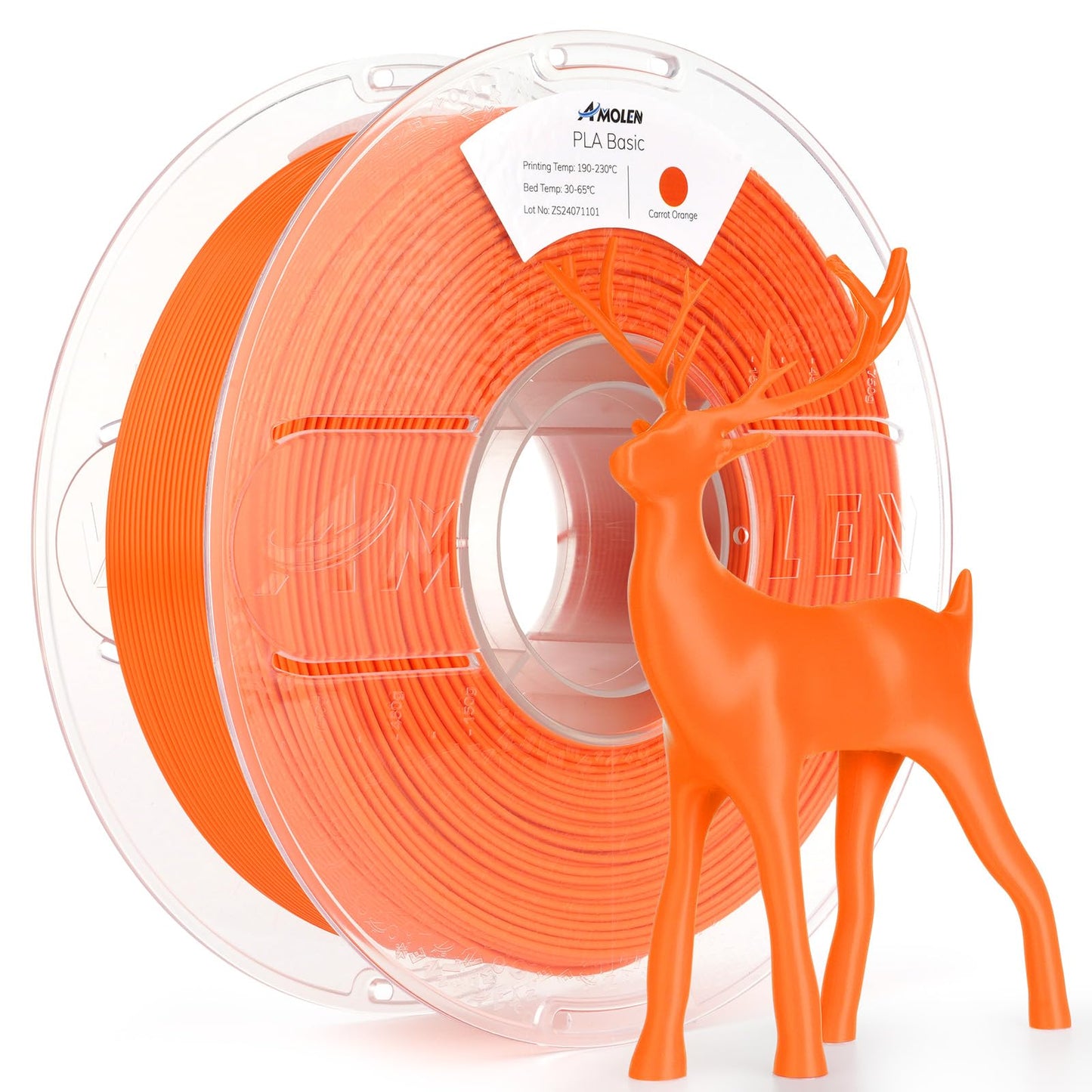 AMOLEN 3D Printer Filament PLA, True High Speed 600mm/s 1.75mm PLA Filament Pumpkin Orange PLA, 1KG/2.2lb, Dimensional Accuracy