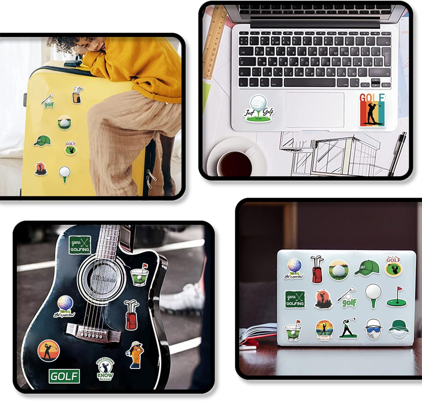 50Pcs Graffiti Golf Stickers, Waterproof Vinyl Stickers for Laptop, Water Bottle, Kindle, Suitcase, Bicycle, Notebooks, Scrapbooking, Journal