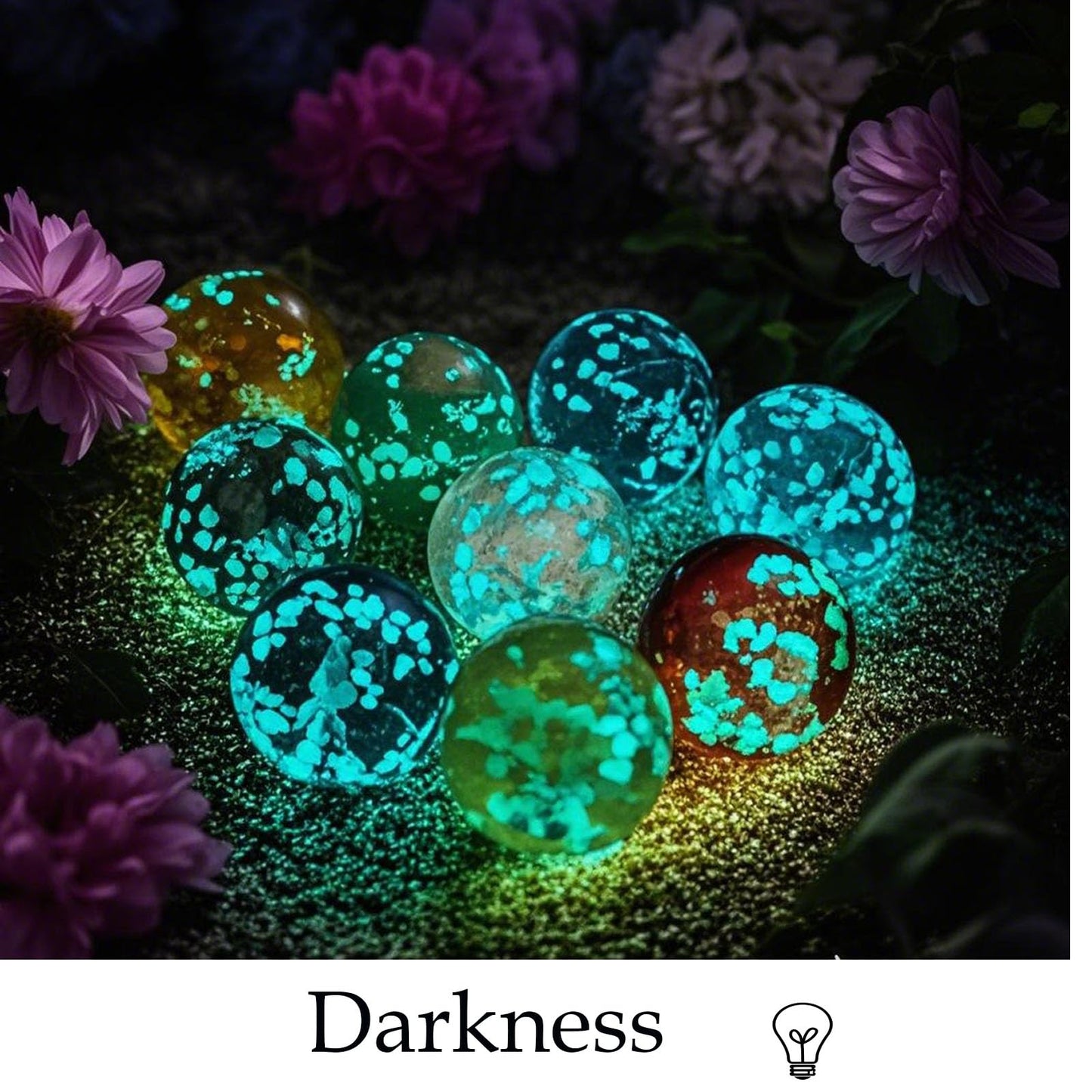 200 PCS 8mm Glow in The Dark Beads Bulk Round Luminous Glass Beads with Holes for Jewelry Making Bracelets Earrings Necklace Glow Loose Spacer Ball Bead DIY Craft Kit (Mixed Color)