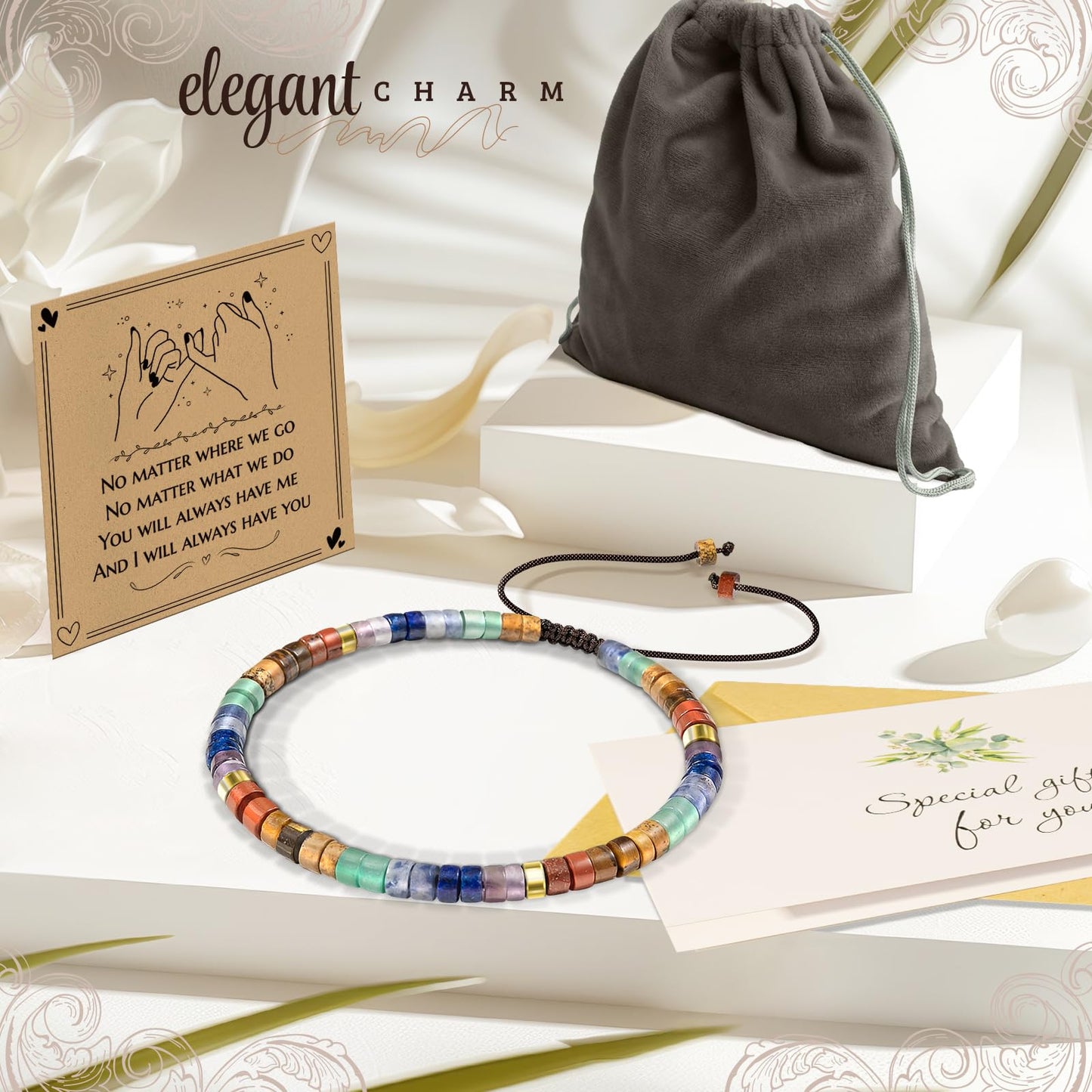 ZOKCC Cheer Up Bracelets Gifts for Women - Healing Natural Stone Bracelets - Inspirational Friendship Gifts for Women Friend Sister Bestie BFF