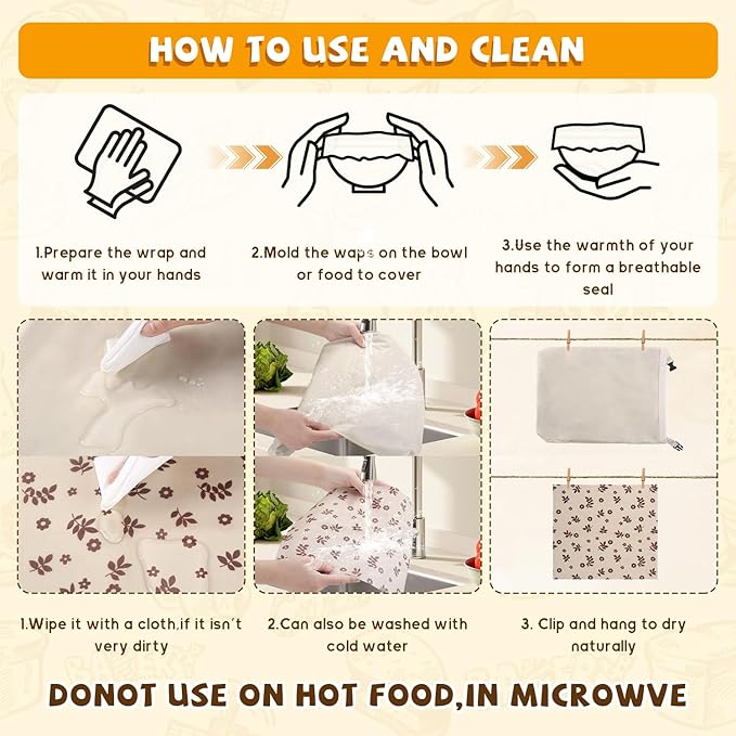 Beeswax Bread Bags, Reusable Organic Linen Beeswax Bread Bag for Sourdough, Keep Fresh and Large Capacity Portable Sourdough Storage Bags & 3 Beeswax Wraps for Gifting, Must-Have Baking Accessories