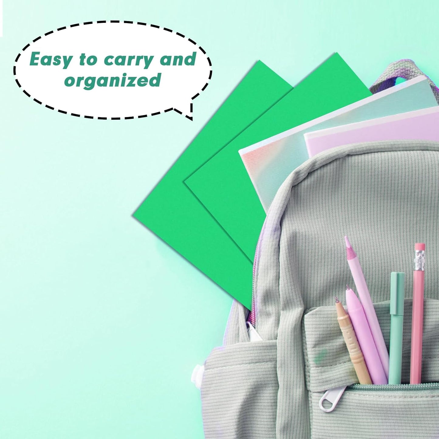 50 Pack 2 Pocket Folders - Letter Size, Green