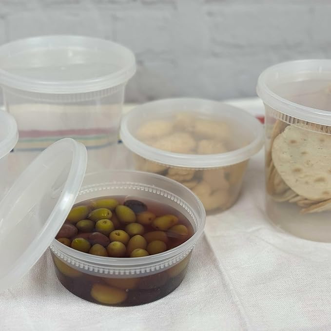 8oz Deli Containers with Lids (Pack of 240), Recyclable Polypropylene, Microwavable, Heat Resistant (8)