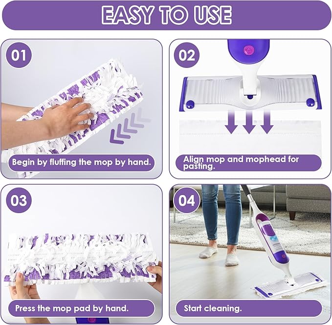 20-Pack Disposable Power Mop Pad Refills Compatible with Swiffer Power Mop Refills, Thickened Replacement for Swiffer Wet Pads Refill, Wet and Dry Use,Non-Washable&Non-Chemical&Unscented