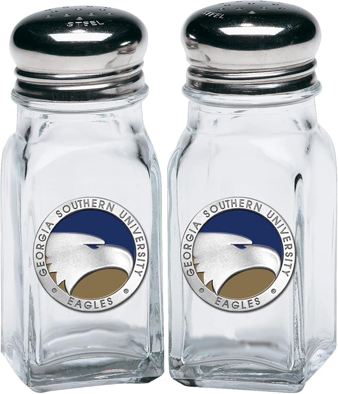 Heritage Pewter Georgia Southern Salt and Pepper Shaker Set of 2 Bottles | Expertly Crafted Pewter Glass