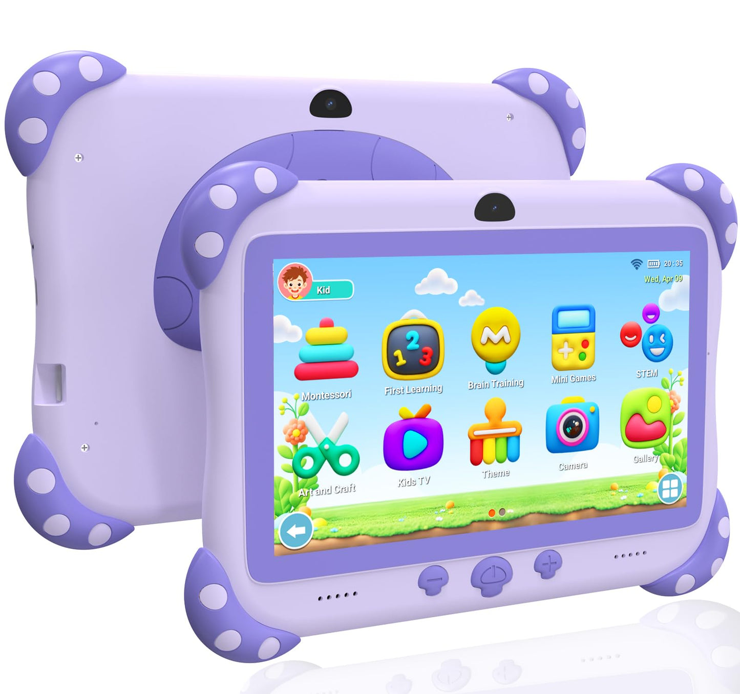 YINOCHE Kids Tablet 7 inch Toddler Tablet for Kids WiFi Tablets 32G Android Dual Camera Parental Control with Kids Offline App P