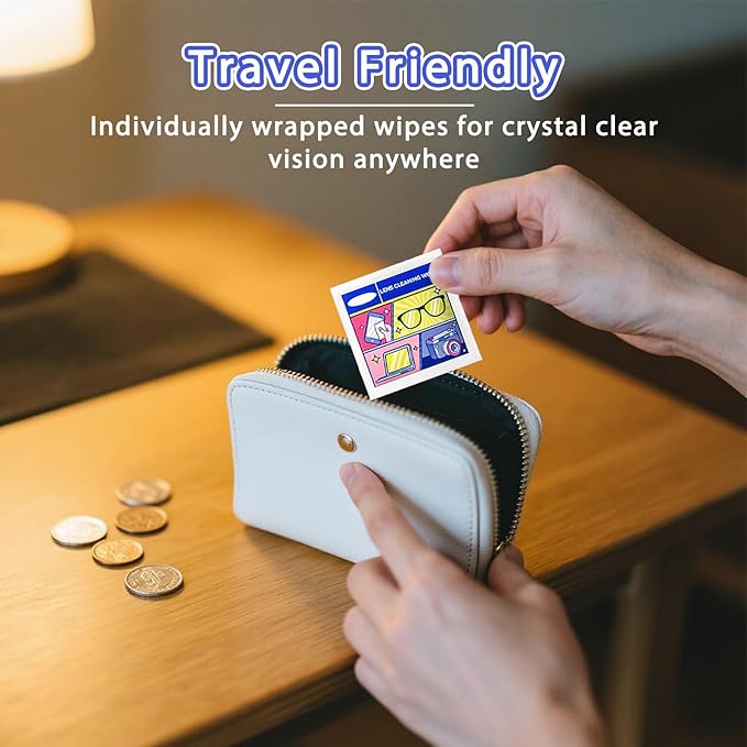 Eye Glasses Cleaner Wipes,Lens Wipes for Glasses/Sunglasses/Eyeglasses,Lens Cleaning Wipes,Eyeglass Wipes,Cleaning Wipes,Lens Wipes Individually Wrapped,Safe for All Lens Surfaces(500PCS)
