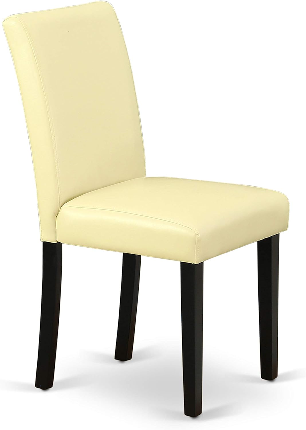 East West Furniture DUAB7-BLK-73 7 Piece Kitchen Table & Chairs Set Consist of a Rectangle Dining Room Table and 6 Eggnog Faux Leather Upholstered Chairs, 36x60 Inch, Black