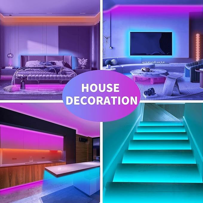 KSIPZE 90ft Led Strip Lights RGB Music Sync Color Changing Bluetooth Led Lights with Smart App Control Remote Led Lights for Bedroom Room Lighting Flexible Home Décor