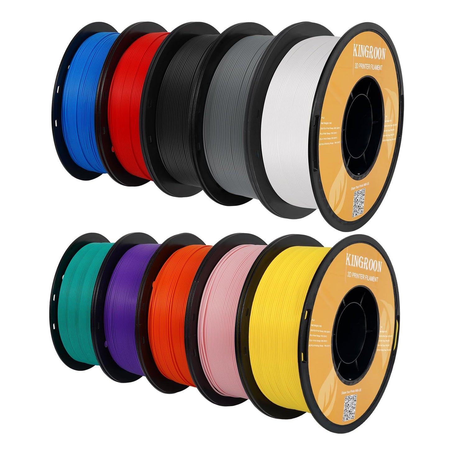 Kingroon High Speed PLA Bundle 3D Printer Filament 1.75mm, 3D Printer Rapid Filament for 30-600mm/s Hyper Printing Filament, Dim