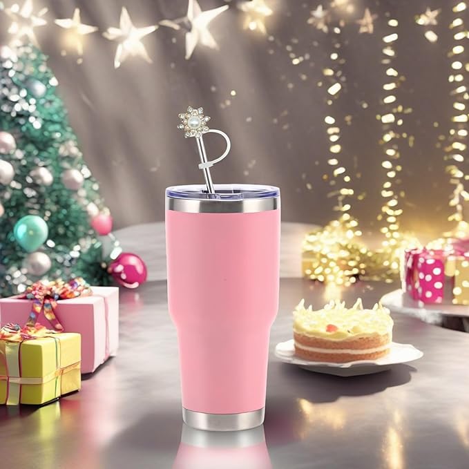 Glitter Silicone Straw Toppers for Stanley Cup 30 40 oz, Reusable Cap Accessories for Simple Modern Tumbler, Cute Straw Cover for Water Bottle
