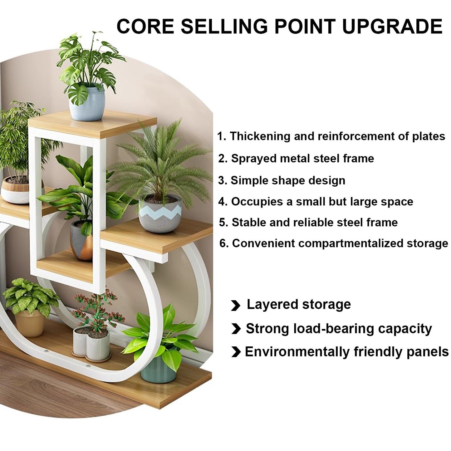 DJVHSRI 4-Tier Iron Flower Stand - Heart-Shaped Indoor Plant Display Rack Corner Storage for Garden Balcony and Courtyard - Stylish Metal Flower Pot Holder,1