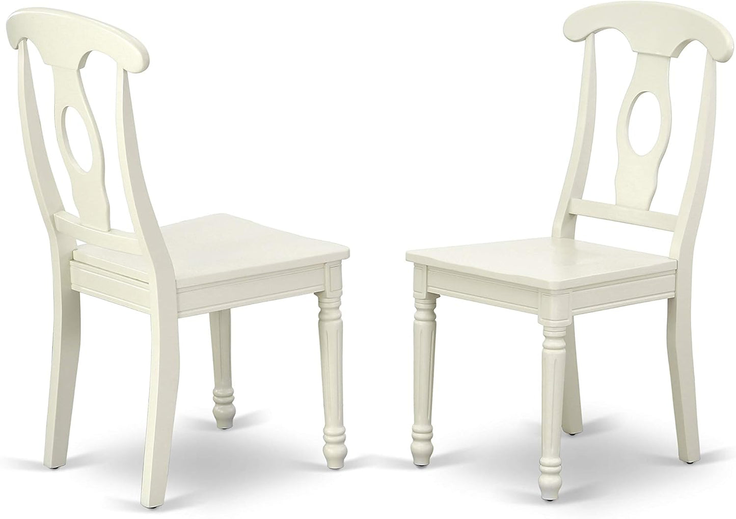 East West Furniture DOKE9-LWH-W 9 Piece Dining Set Includes a Rectangle Dining Table with Butterfly Leaf and 8 Kitchen Chairs, 42x78 Inch, Linen White