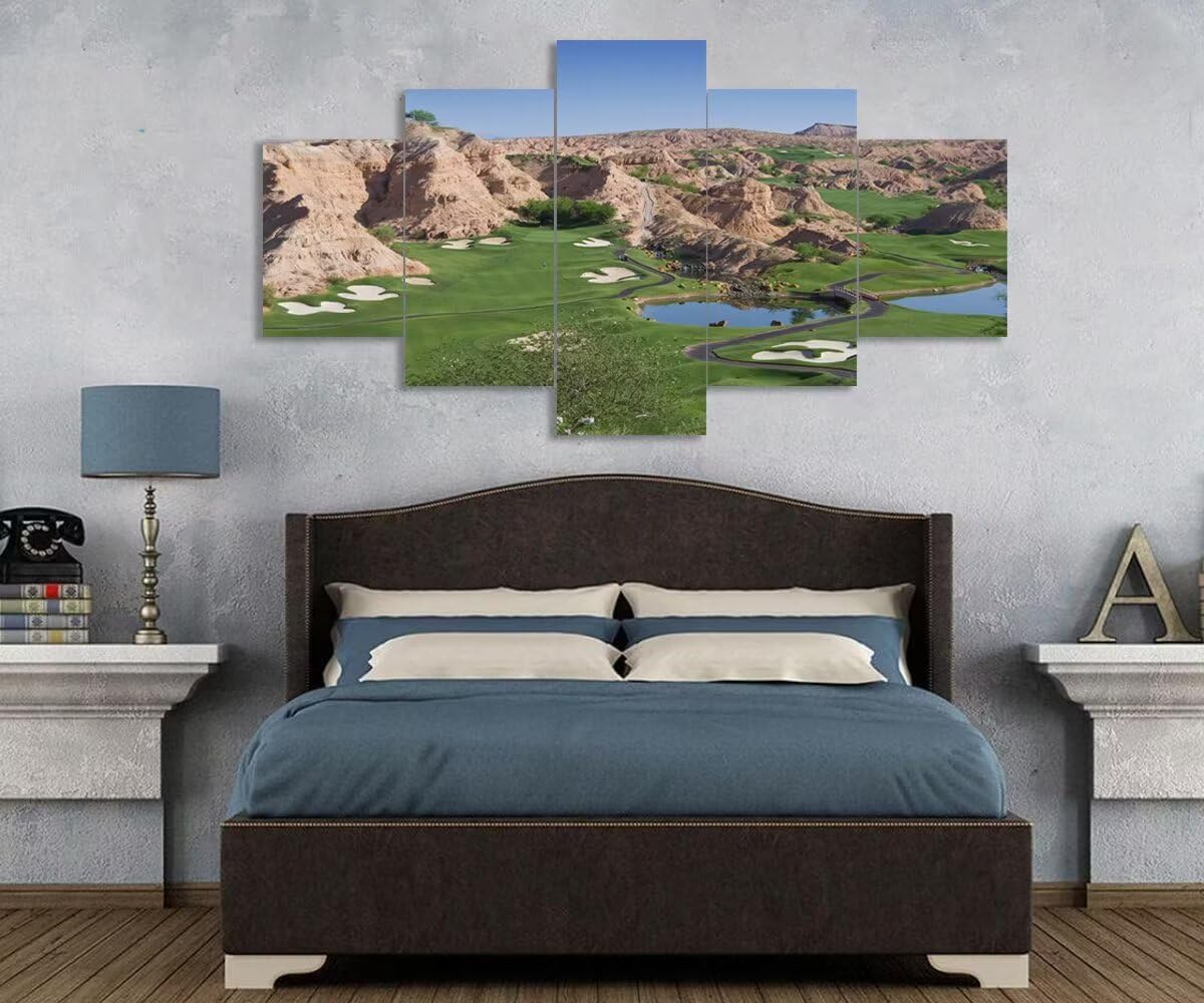 Wolf Creek Golf Course Canvas Wall Art for Living Room Bedroom Bathroom Home Decorations Golf Course Pictures Posters Wall Decor Framed Artwork Ready to Hang(50''W x 24''H)