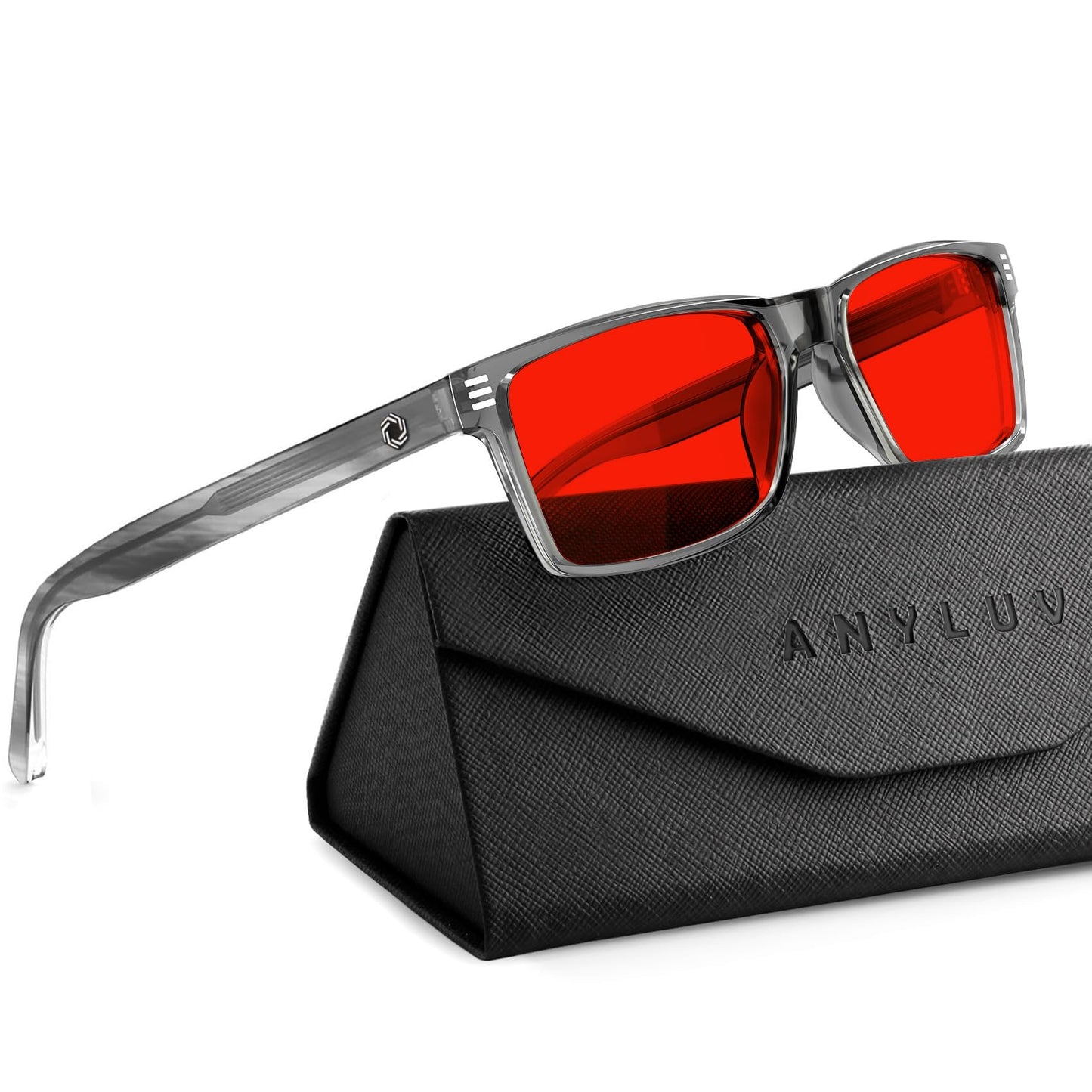 ANYLUV Blue Light Glasses for Sleep, 99.9% Blue Green Light Blocking with Red Lens, Red Glasses Eye Strain Relief Eye Protection