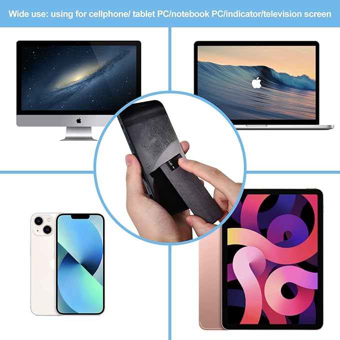 Fingerprint Proof Screen Cleaner 2PCS, Touchscreen Mist Spray for Electronic Smart Phone TV, Laptop, Tablet, PC, Computer Monitor LCD Flat Screens (Black)