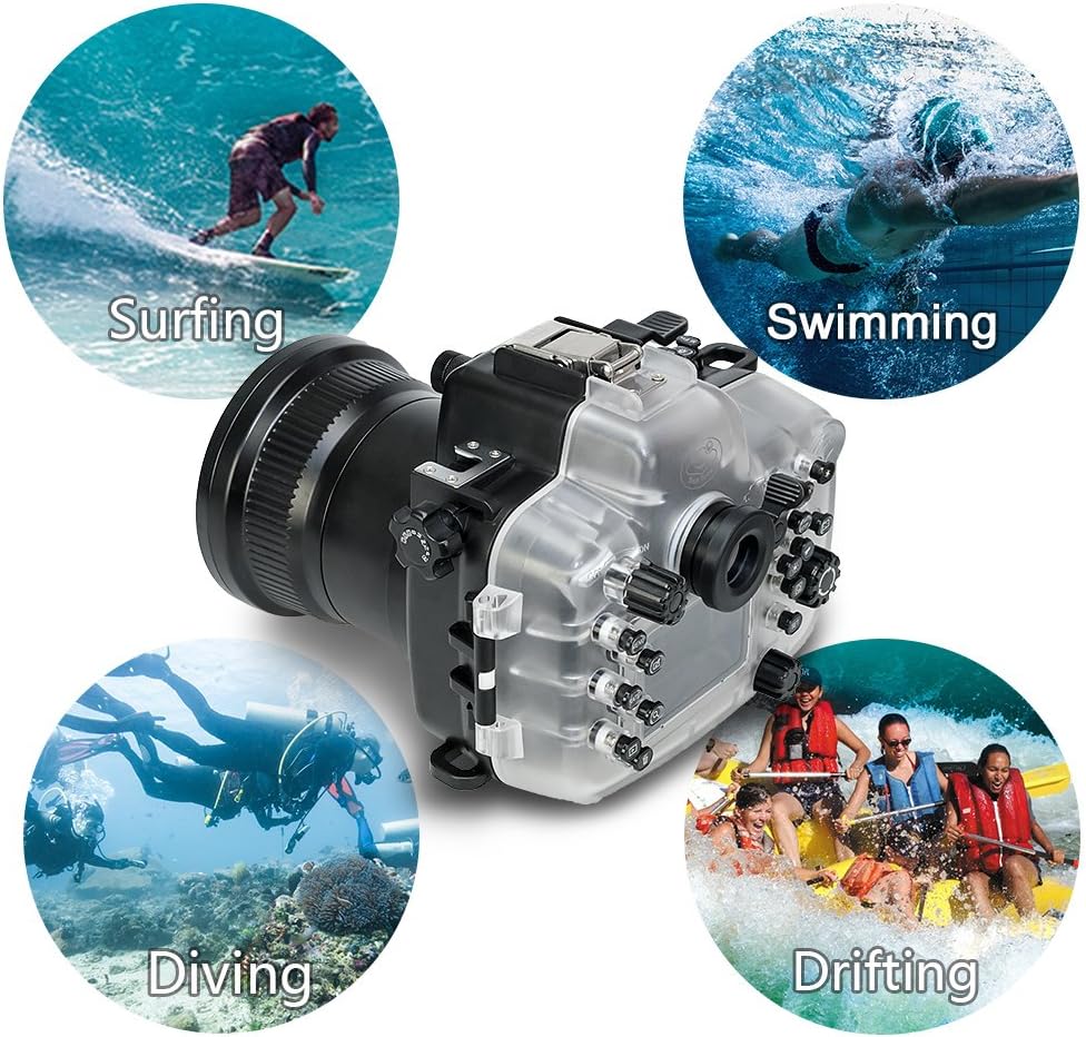 Sea frogs Camera Housing Compatible with Canon EOS 5D Mark III/IV with EF16-35mm f/2.8LII USM Lens,Waterproof IPX8, 40m/130ft Depth Protection EOS 5D Mark 4 Underwater Camera Case, Ideal for Diving