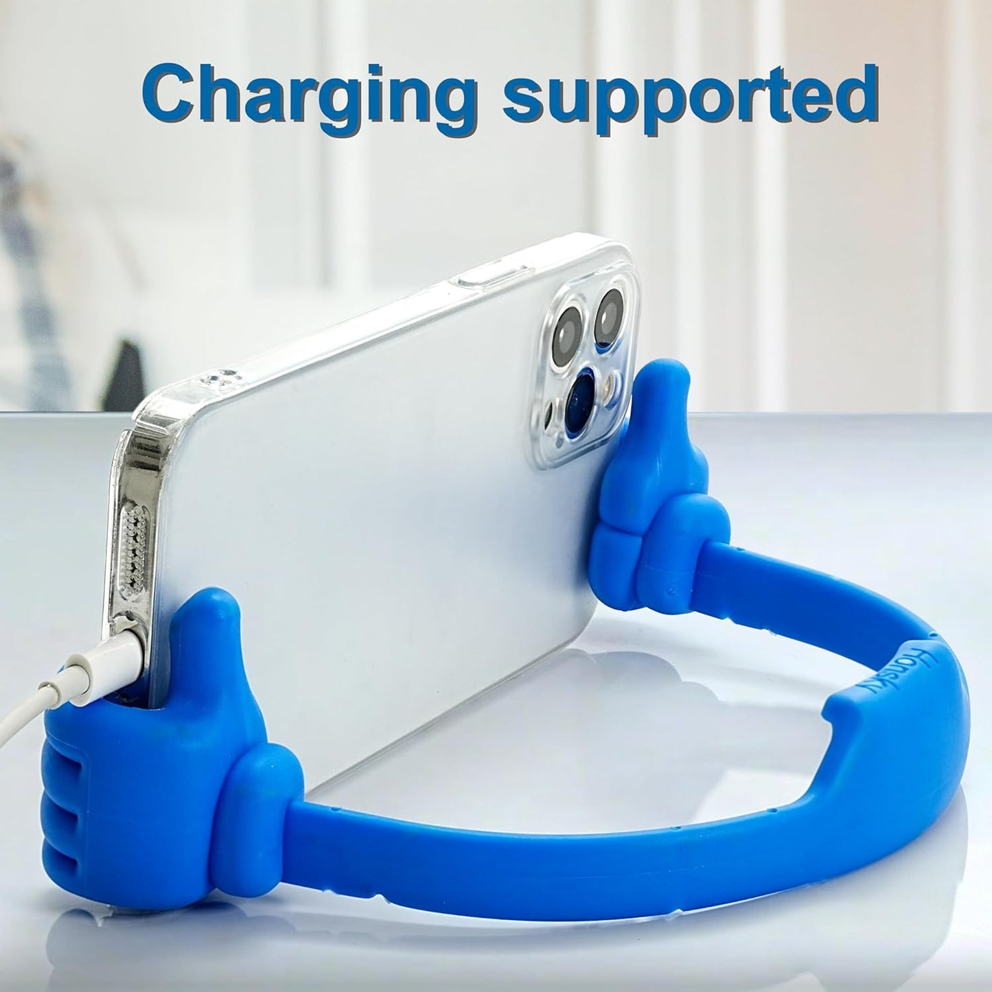 Honsky Cell Phone Stand Holder 2-Pack,Thumbs Up Lazy Phone Stand,Universal Adjustable Flexible Dock for All Phones & Tablets,Cute Stocking Stuffer Gift for Teen Girls,Red