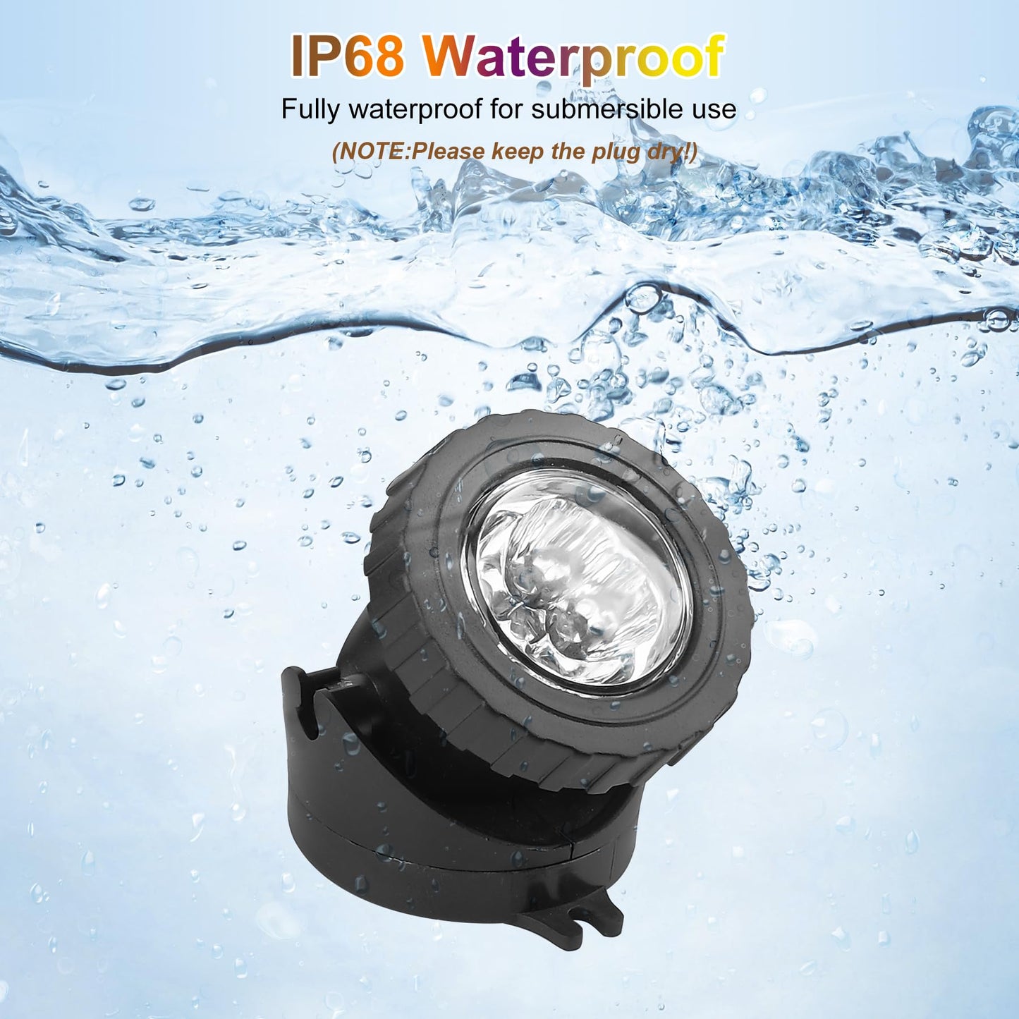 CREPOW RGB Underwater Pond Lights, Super Bright LED Submersible Fountain Light Colored Landscape Spotlights, Bluetooth APP Control IP68 Waterproof for Fish Aquarium Tank Garden Yard Pool (Set of 6)