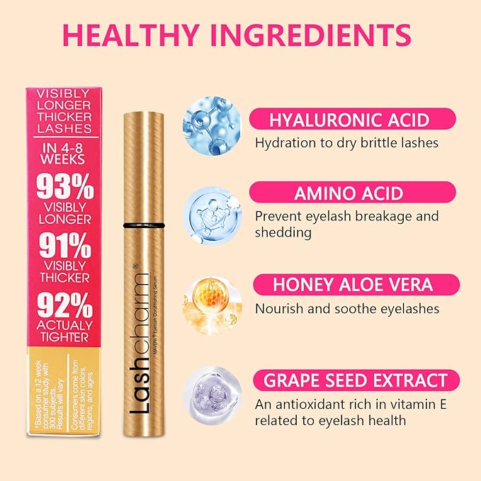 Lash Enhancing Serum, Women's Advanced Cosmetics, Eyelash Growth Serum, Promote Longer, Fuller, and Denser Eyelashes, Fast and Effective (5ml), Gold