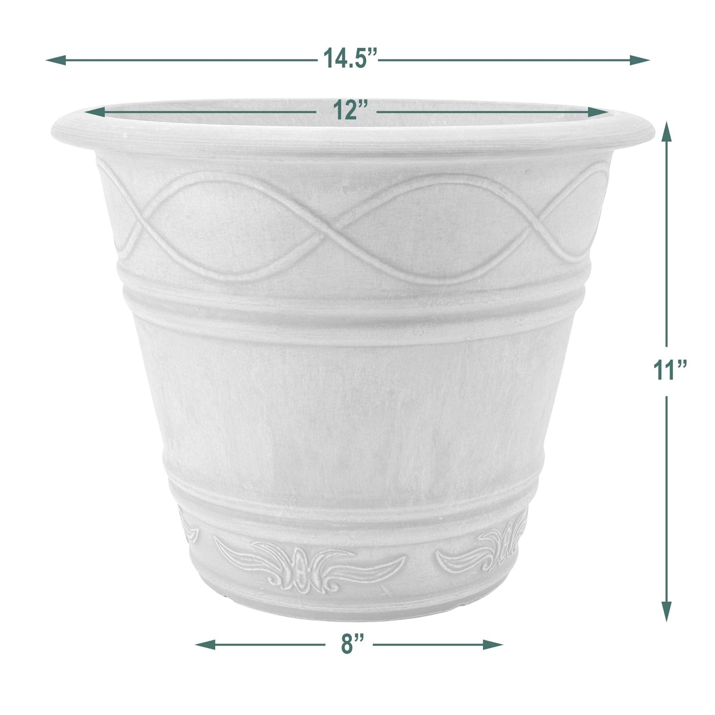 PSW Pot Collection Western Weave Planter Pot for Indoor and Outdoor Plants and Gardens, 14.5-inch, Dark Charcoal