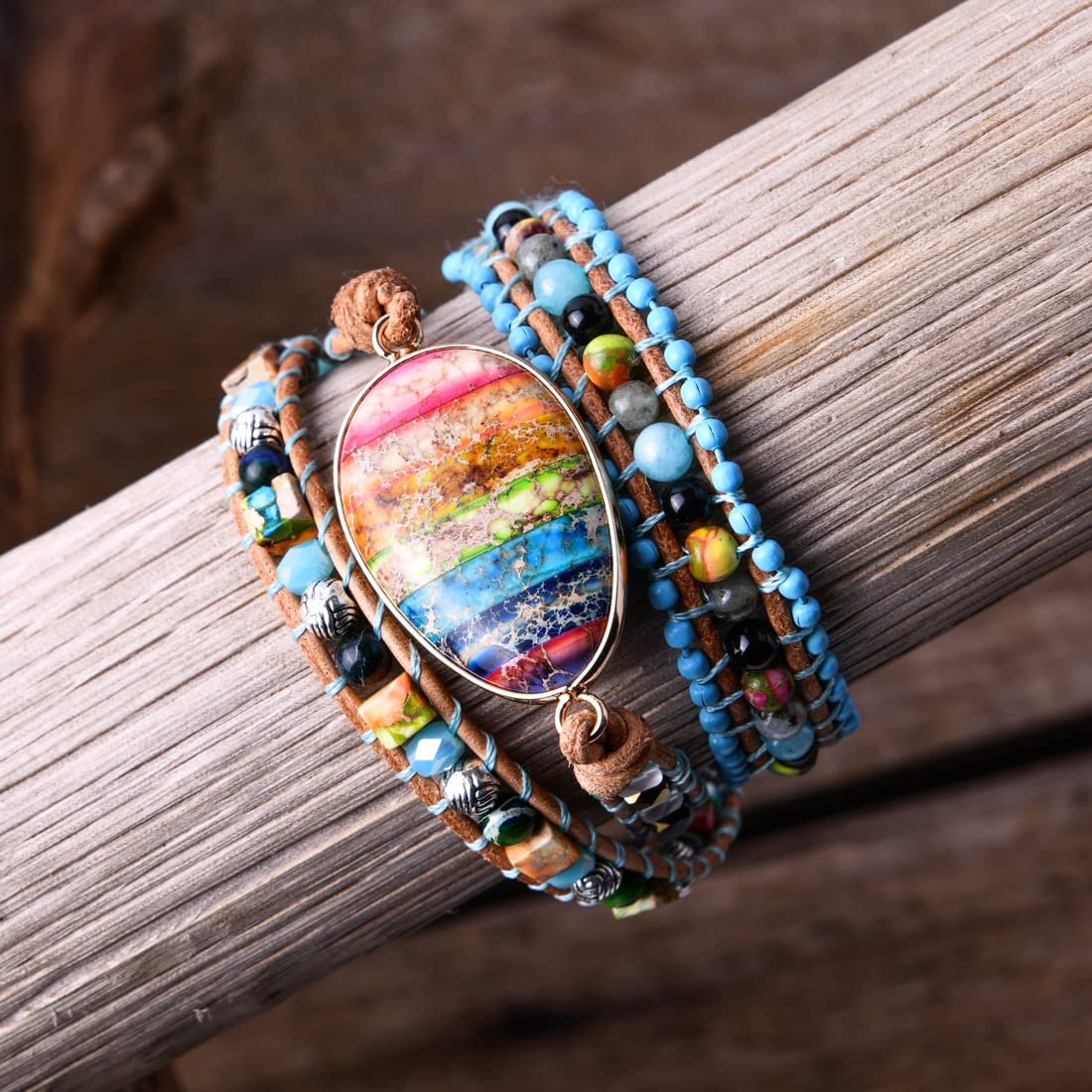 YGLINE 7 Chakra Healing Bracelet-Natural Gemstone Bracelet-Meditation Energy Spiritual Protection Bracelet-Mental Health Balance Bracelet